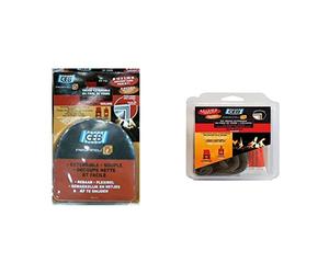 GEB 821523 Blister de Tresse Ø 10 à 9 mm Longueur 2,50 m Clair & 821592 Kit de Tresse Ø 7/8 mm 2,5 m + Collafeu Tube de 20 ML Clair