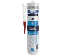 GEB 892007 Mastic silicone pour joint sur tous supports sanitaires Cartouche 280 ml Gris