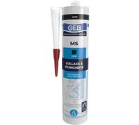 GEB 892008 Mastic silicone pour joint sur tous supports sanitaires Cartouche 280 ml Noir