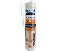 GEB ACRYBAT mastic acrylique à base d'eau pour l'étanchéité entre maçonnerie et menuiserie. Adhère sur le béton, ciment, bois, métal… Peut se peindre. Sans odeur, séchage rapide - 310ml - Ton pierre