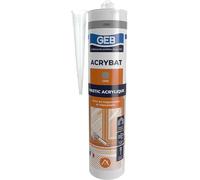 GEB ACRYBAT mastic acrylique à base d'eau pour l'étanchéité entre maçonnerie et menuiserie. Adhère sur le béton, ciment, bois, métal… Peut se peindre. Sans odeur, séchage rapide - 310ml - Gris