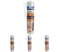 GEB ACRYBAT mastic acrylique à base d'eau pour l'étanchéité entre maçonnerie et menuiserie. Adhère sur le béton, ciment, bois, métal… Peut se peindre. Sans odeur, séchage rapide - 310ml - Blanc