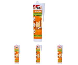 GEB ACRYBAT mastic acrylique à base d'eau pour l'étanchéité entre maçonnerie et menuiserie. Adhère sur le béton, ciment, bois, métal… Peut se peindre. Sans odeur, séchage rapide - 310ml - Ton pierre