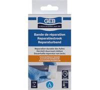 GEB Bande de réparation en fibre de verre pour fuites, fissures et trous sur tous matériaux rigides : cuivre, inox, acier, fonte, PVC, fibre de verre, bois, béton, Blanc, 1,5 m x 5 cm