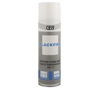GEB BLACKFIRE Peinture mate noire tenue en température supérieure à 400°C, sèchage rapide, applicable sur tous supports. Anti corrosion - Aérosol 650ml