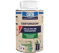 GEB Colle PVC éco-conçue GEBORIZON à base de matières premières biosourcées et recyclées, collage des canalisations en PVC-U, 250ml