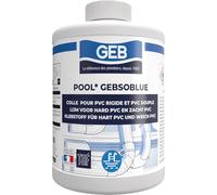 GEB Colle PVC spécial piscine jaccuzzi irrigation Gebsoblue 1L pour assembler canalisations et raccords en PVC. Sans THF