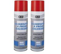 GEB Galvanisation à froid GALVAGEB aspect brillant, Protection argentée brillante anti-rouille et corrosion. Aérosol 650 (Lot de 2)