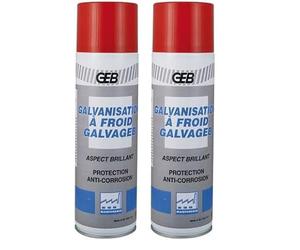 GEB Galvanisation à froid GALVAGEB aspect brillant, Protection argentée brillante anti-rouille et corrosion. Aérosol 650 (Lot de 2)