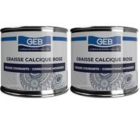 GEB Graisse rose pour usage courants : Graissage des chaines, mécanismes, gonds… Protège contre la corrosion - Pot 300 g (Lot de 2)