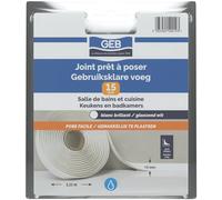 GEB Joint de finition préformé adhésif Prêt à poser 15 mm. Pose facile pour baignoire, lavabos et éviers