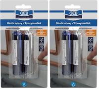 GEB Mastic époxy 100 g multi matériaux pour réparer, reboucher, colmater, reconstruire et assembler sans démontage (Lot de 2)