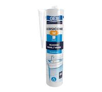 GEB - Mastic et silicone - 12 cartouches mastic silicone Blanc SICONE W joints sanitaires