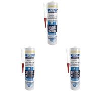 GEB Mastic étanche spécial piscine Beige 290 ml pour coller, jointoyer et réparer même sous l'eau des éléments de piscine, carrelage, mosaïque, margelle, projecteur, bonde (Lot de 3)