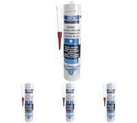GEB Mastic étanche spécial Piscine Blanc 290 ML pour Coller, jointoyer et réparer même sous l'eau des éléments de Piscine, carrelage, mosaïque, margelle, projecteur, bonde, Neutre (Lot de 4)