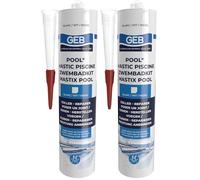 GEB Mastic étanche spécial Piscine Blanc 290 ML pour Coller, jointoyer et réparer même sous l'eau des éléments de Piscine, carrelage, mosaïque, margelle, projecteur, bonde, Neutre (Lot de 2)