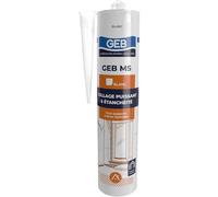 GEB MS Polymère multi-usage pour collage, étanchéité, jointoiement rebouchage de fissure. 280ml - Blanc
