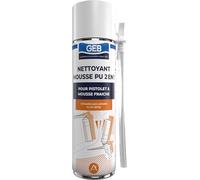 GEB Nettoyant pour mousse polyuréthane 2EN1, Élimination facile et rapide des traces de mousses fraîches, d’adhésifs et mastics non durcis (époxy, cyanoacrylate, silicones,…), 500 ml.