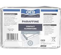 GEB Paraffine contact alimentaire, imperméabilisation de surfaces poreuses, lubrifiant, arts et décoration. Sans odeur - Paquet de 1 kg (4 x 250 g)