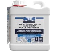 GEB Colmateur de fuites Pool – Liquide pour piscine et canalisations enterrées – 1 L Gris