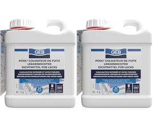 GEB Pool Colmateur de fuites. Liquide colmatant pour la réparation de fuites dans la piscine pour canalisations enterrées et bassin, 1 Litre (Lot de 2)