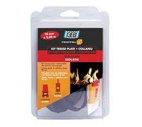 GEB Propfeu kit Tresse Plate Fibre de Verre larg. 10 mm, ép. 3 mm, Long 2,5 m + Collafeu Tube 20 ML, Beige