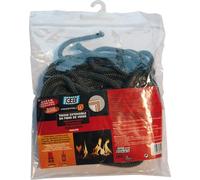GEB Propfeu Tresse Ronde Extensible en Fibre de Verre pour étanchéité réfractaire des vitres d'insert de cheminée - Diamètre Ø 6 à 4mm - Sachet de 5m de Long, Noir