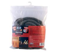 GEB Propfeu Tresse ronde extensible en fibre de verre pour étanchéité réfractaire des vitres d'insert de cheminée - Diamètre Ø 12 à 11mm - Sachet de 5m de long
