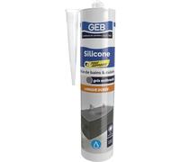 GEB Mastic silicone tous supports couleur gris anthracite pour l'étanchéité sanitaire. Anti-moisissures, sans odeur et longue durée - 280 ml