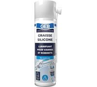 GEB Graisse silicone pour graissage des vannes et robinetterie, Compatible eau potable - Aérosol de 650 ml