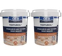 GEB - Toiturol Pâte à base de dérivés bitumeux pour l'étanchéité des toitures - Pot 900 g (Lot de 2)