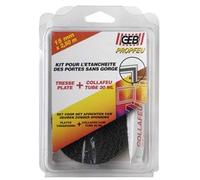 GEB Propfeu kit Tresse Plate Fibre de Verre larg. 10 mm, ép. 3 mm, Long 2,5 m + Collafeu Tube 20 ML, Beige