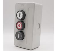 GEBA KDT 3V V2 - Bouton poussoir 3 boutons universel pour automatismes - Compatible contact sec NO/NF - Réf : 200.3102.A1 - IP65-250 V AC + 1 Goodies DOMOBIP