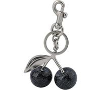 Gebafo Porte-clés en forme de cerise pailletée plaqué or 18 carats pour sac à main, porte-clés de voiture, cerises, noir, régulier