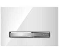 Geberit Plaque de commande Sigma50 pour rinçage 2 volumes, Coloris: blanc / chrome brossé