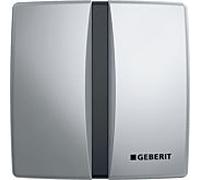Système de commande urinoir Geberit Basic alimentation secteur 16x16cm avec infrarouge pour commande frontale mat chromé. 115.802.46.5