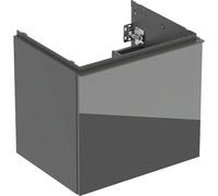 Geberit Acanto, armoire inférieure pour lavabo, 1 tiroir et 1 tiroir intérieur, suspendu, 592x541x475mm, 503.003., Couleur (avant/corps): Corps : lava / mat Façade : lava / verre brillant, Poignée : lava / mat - 503.003.JK.2