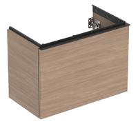 Geberit Acanto, armoire inférieure pour lavabos, 1 tiroir et 1 tiroir intérieur, saillie réduite, 740x535x415mm, 503009JH1, Couleur: Corps et façade : chêne/mélamine structure bois, poignée : lave/ ma