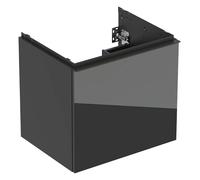 Geberit Acanto, armoire inférieure pour lavabos, 1 tiroir et 1 tiroir intérieur, suspendu, 592x541x475mm, 503.003.JK.2, Couleur: Corps : lava / mat Façade : lava / verre brillant, Poignée : lava / mat
