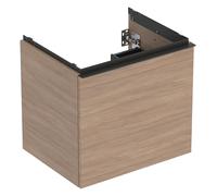 Geberit Acanto, armoire inférieure pour lavabos, 1 tiroir et 1 tiroir intérieur, suspendu, 592x541x475mm, 503.003.JH.1, Couleur: Corps et façade : chêne/mélamine structure bois, poignée : lave/ mat