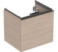 Geberit Acanto, armoire inférieure pour lavabos, 1 tiroir et 1 tiroir intérieur, suspendu, 592x541x475mm, 503003JH1, Couleur: Corps et façade : chêne/mélamine structure bois, poignée : lave/ mat - CM