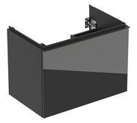 Geberit Acanto, armoire inférieure pour lavabos, 1 tiroir et 1 tiroir intérieur, suspendu, 740x541x475mm, 503.004.JK.2, Couleur: Corps : lava / mat Façade : lava / verre brillant, Poignée : lava / mat