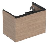 Geberit Acanto, armoire inférieure pour lavabos, 1 tiroir et 1 tiroir intérieur, suspendu, 740x541x475mm, 503.004.JH.1, Couleur: Corps et façade : chêne/mélamine structure bois, poignée : lave/ mat