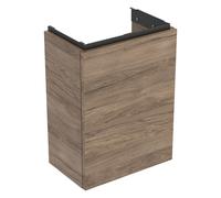 Geberit Acanto, armoire inférieure pour lave-mains, 1 porte, suspendu, 392x539x246mm, 503001JR1, Couleur: Corps et façade : noyer hickory / mélamine structure bois, poignée : lava / mat - CM