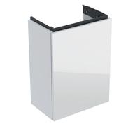 Geberit Acanto, armoire inférieure pour lave-mains, 1 porte, suspendu, 392x539x246mm, 503.001.01.2, Couleur: Corps : blanc / brillant Façade : blanc / verre brillant, Poignée : blanc / mat
