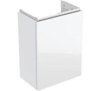 Geberit Acanto, armoire inférieure pour lave-mains, 1 porte, charniÚres à gauche ou à droite, suspendu, 392x539x246mm, 503.001, Couleur (avant/corps): Corps : blanc / brillant Façade : blanc / verre brillant, Poignée : blanc / mat - 503.001.01.2