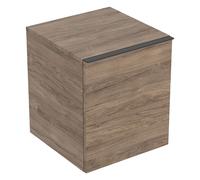 Geberit Acanto armoire latérale, 1 tiroir et 1 tiroir intérieur, 452x520x475mm, 503010JR1, Couleur: Corps et façade : noyer hickory / mélamine structure bois, poignée : lava / mat - CM