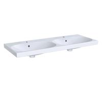 Geberit Vasque double Acanto 500627018 120x48,2 cm, trous robinetterie, trop-plein, blanc KeraTect