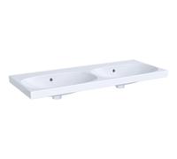 Geberit Acanto vasque double 500628012 120 x 48,2 cm, avec trop-plein, sans trou pour robinetterie, blanc