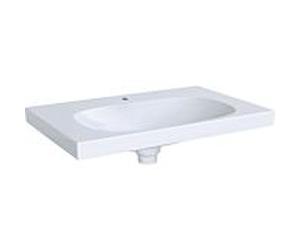 Geberit Acanto lavabo 500630018 75 x 48,2 cm, avec trop-plein, couvercle d'écoulement et trou pour robinetterie, blanc KeraTect